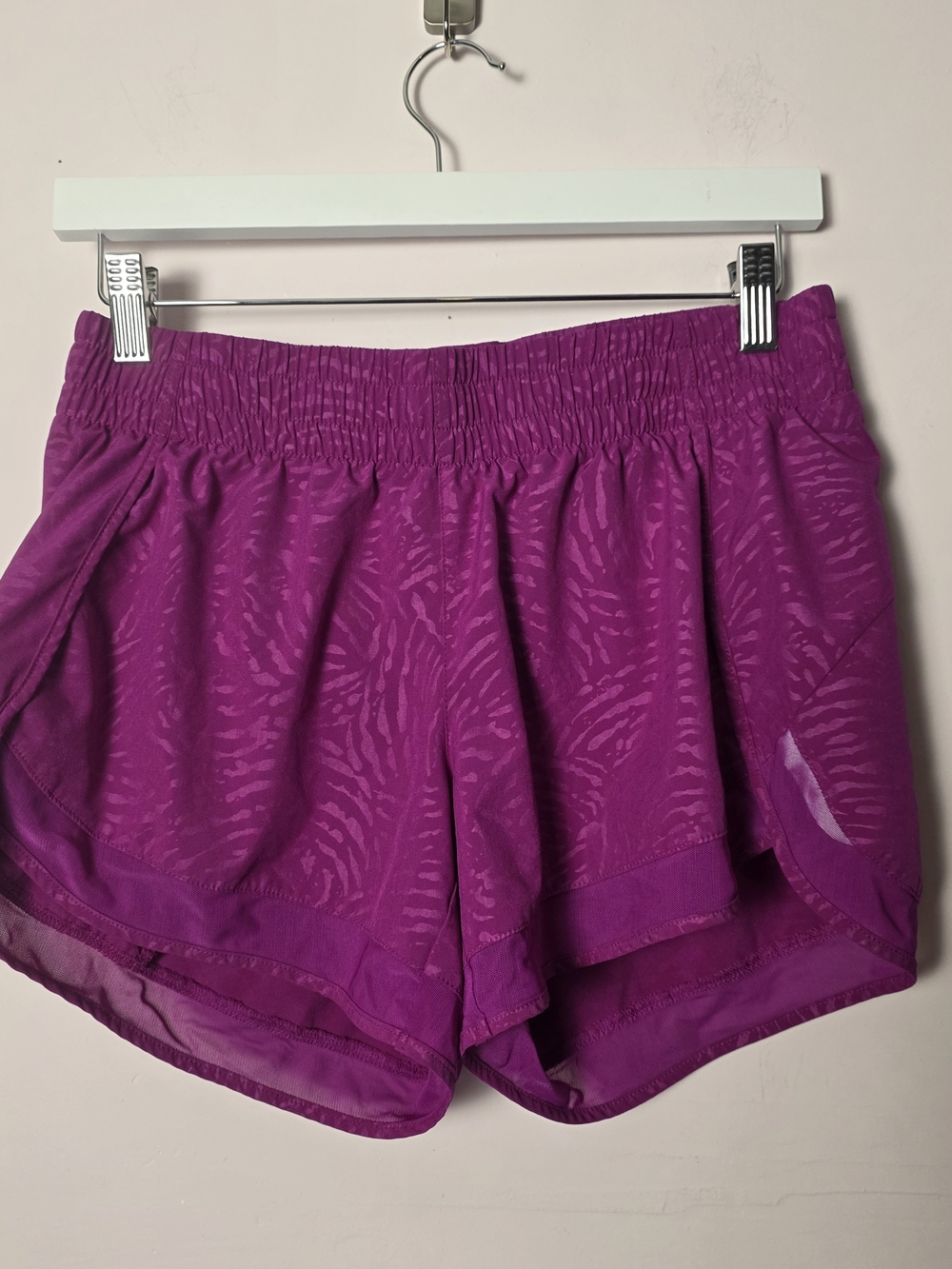 Athleta Pink Printed Mesh Racer Run Shorts 4" Small Athletic Lined Running Short